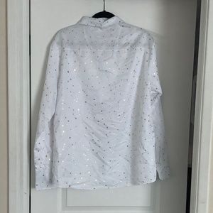 Star constellation patterned button up shirt